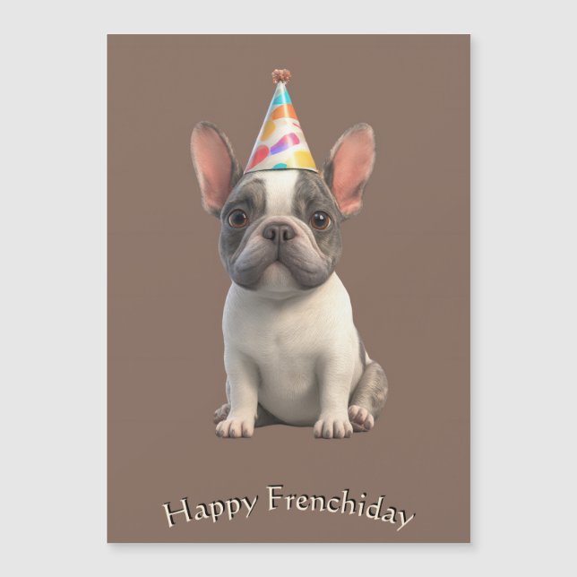 French Bulldog Birthday Card Magnetkarte (Vorderseite)