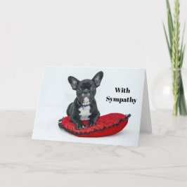French Bulldog Black Pillow Foto Beileid Karte