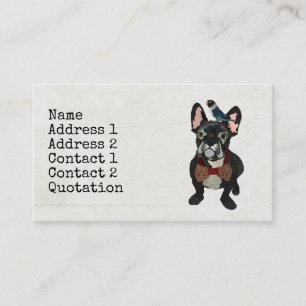 FRENCH BULLDOG & BLUE BIRD Visitenkarte