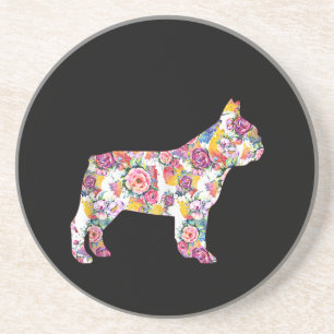 French Bulldog Blume Pattern Frenchie Bulldogs Getränkeuntersetzer