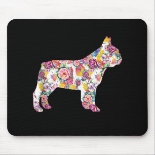 French Bulldog Blume Pattern Frenchie Bulldogs Mousepad