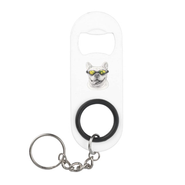 French Bulldog Bottle Opener Keychain Mini Flaschenöffner (Vorderseite)