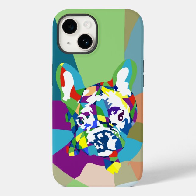 French Bulldog bunt und extravagant Case-Mate iPhone Hülle (Rückseite)