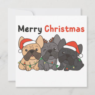 French Bulldog Christmas Animals Niedlich Hunde Ei Einladung