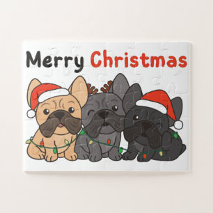 French Bulldog Christmas Animals Niedlich Hunde Ji Puzzle