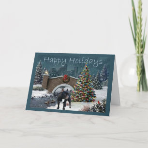 French Bulldog Christmas Card Evening Feiertagskarte