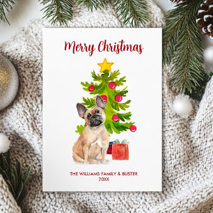 French Bulldog Christmas Card Feiertagskarte