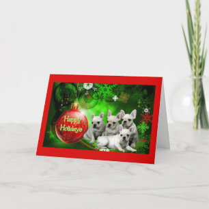 French Bulldog Christmas Card Happy Holidays Feiertagskarte