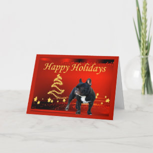 French Bulldog Christmas Card Stars Feiertagskarte