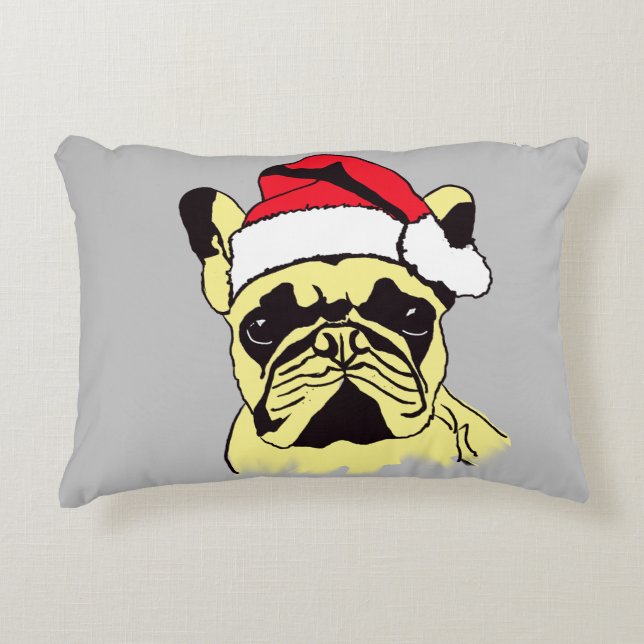 French Bulldog Christmas Cartoon Accent Pillow Dekokissen (Vorderseite)