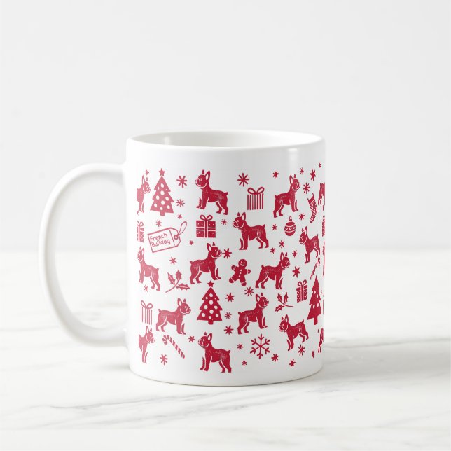 French Bulldog Christmas Design Kaffeetasse (Links)