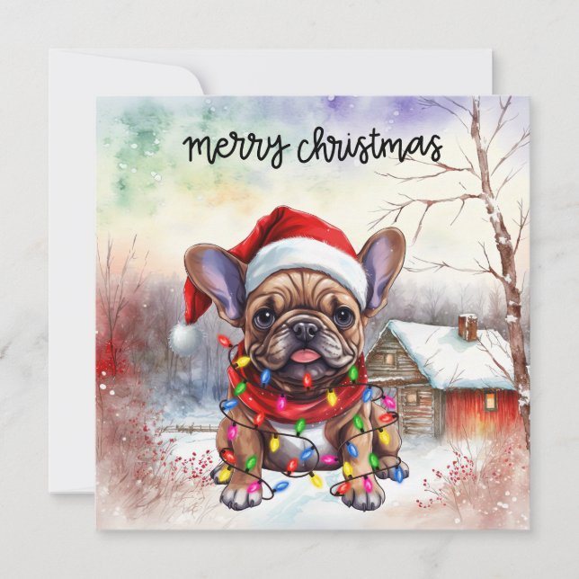 French Bulldog Christmas Dog Feiertagskarte (Vorderseite)