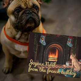French Bulldog Christmas Dog Postcard Feiertagspostkarte