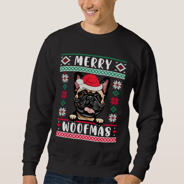 French Bulldog Christmas Downer Sweatshirt (Vorderseite)