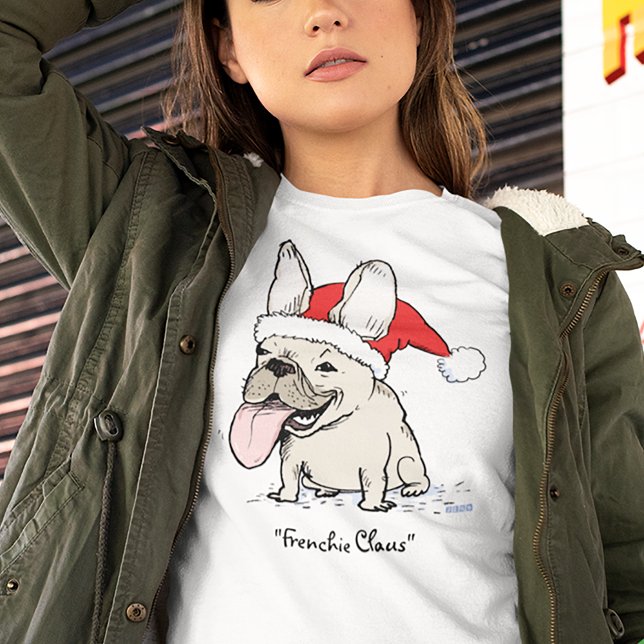 French Bulldog Christmas Frenchie Dog Santa Clause T-Shirt (Von Creator hochgeladen)