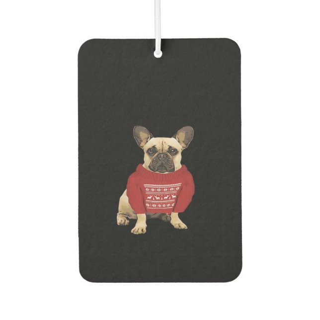 French Bulldog Christmas gifts and christmas sweat Autolufterfrischer (Vorderseite)