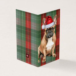 French Bulldog Christmas Green Red Holiday Kariert