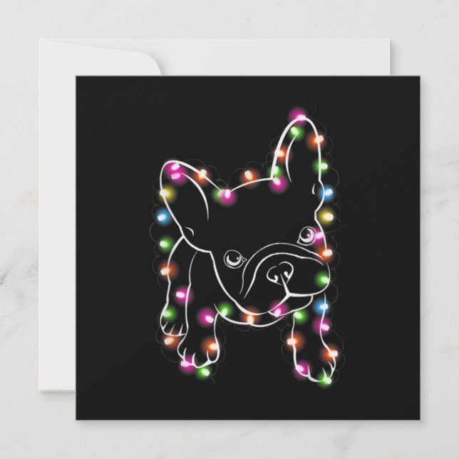 French Bulldog Christmas Light Dankeskarte (Vorderseite)
