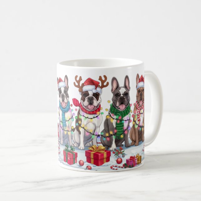 French Bulldog Christmas Lights - Adventure Design Kaffeetasse (VorderseiteRechts)