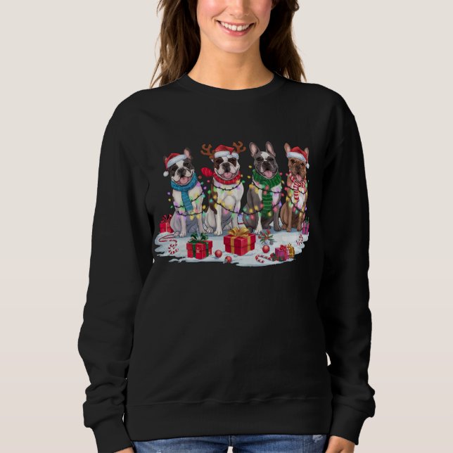 French Bulldog Christmas Lights - Adventure Design Sweatshirt (Vorderseite)
