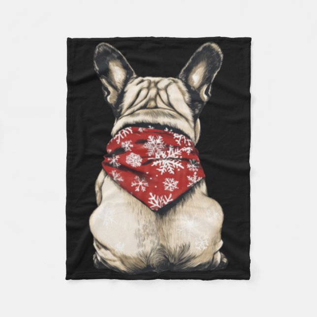 French Bulldog Christmas Lights Dog Lover Xmas Paj Fleecedecke (Vorderseite)
