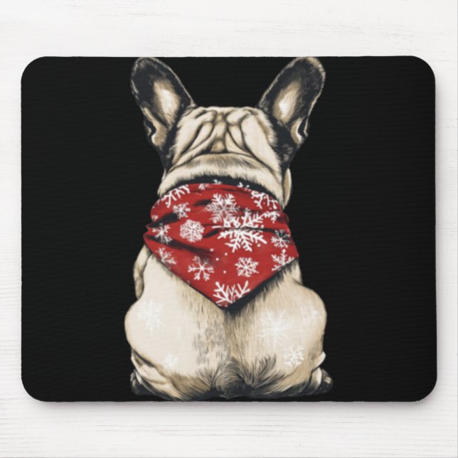 French Bulldog Christmas Lights Dog Lover Xmas Paj Mousepad (Vorne)