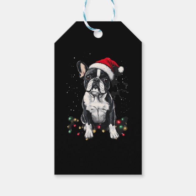 French Bulldog Christmas Lights Xmas Dogs Gifts Me Geschenkanhänger (Vorderseite)