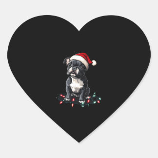 French Bulldog Christmas Lights Xmas Dogs Gifts Me Herz-Aufkleber