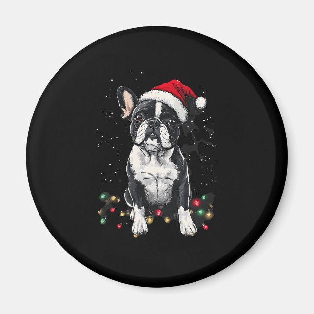 French Bulldog Christmas Lights Xmas Dogs Gifts Me Magnet (Vorne)