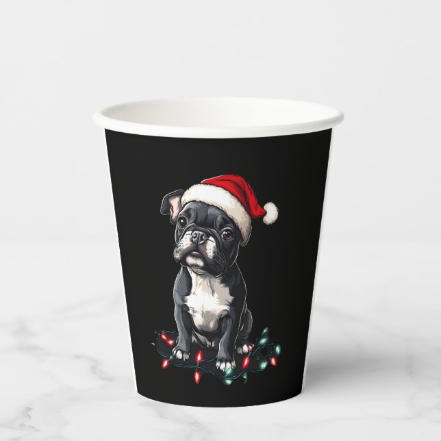 French Bulldog Christmas Lights Xmas Dogs Gifts Me Pappbecher (Vorderseite)