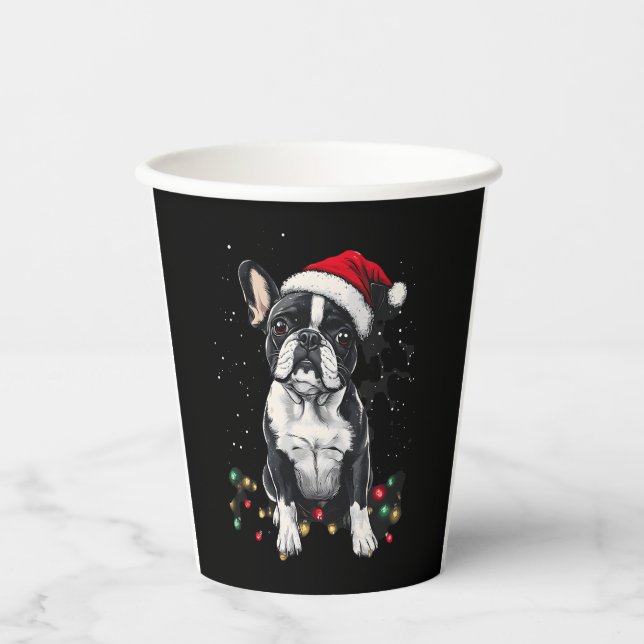 French Bulldog Christmas Lights Xmas Dogs Gifts Me Pappbecher (Vorderseite)