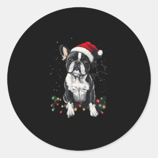 French Bulldog Christmas Lights Xmas Dogs Gifts Me Runder Aufkleber