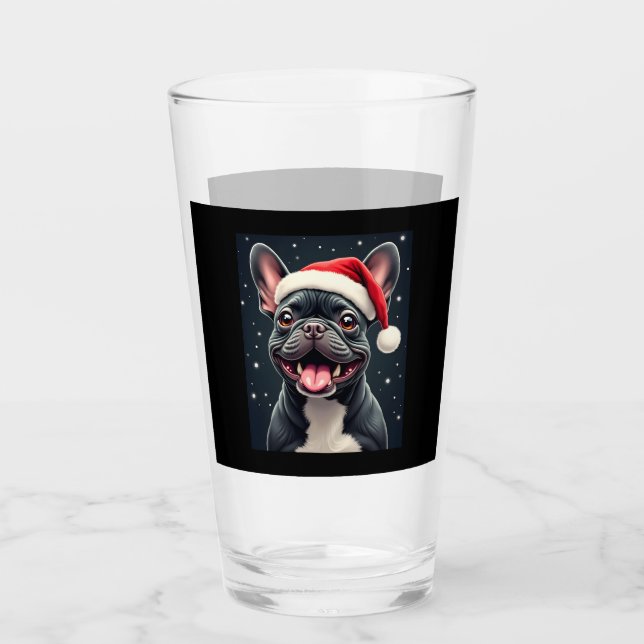 French Bulldog Christmas Long Sleeve T - Shirt Glas (Vorderseite)