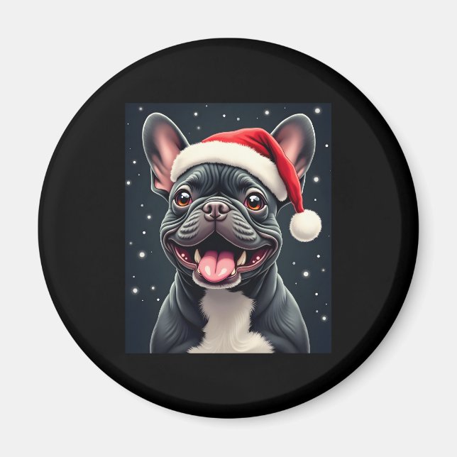 French Bulldog Christmas Long Sleeve T - Shirt Magnet (Vorne)