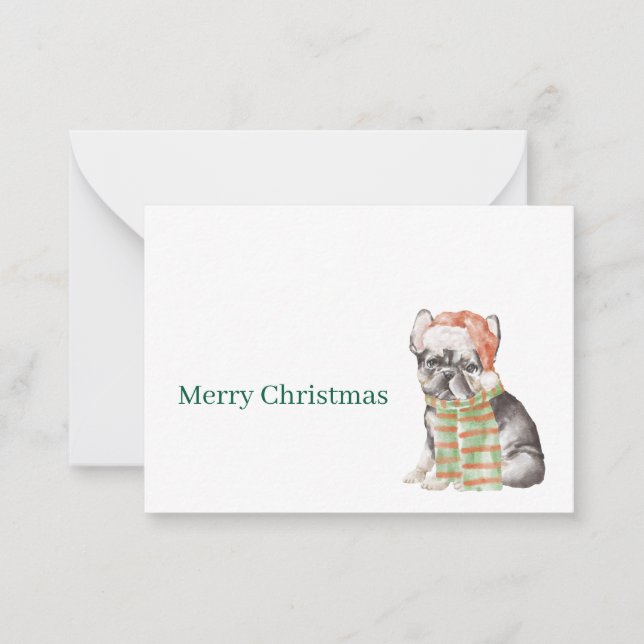 French Bulldog Christmas or Holiday Card Mitteilungskarte (Vorderseite)
