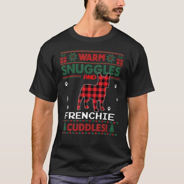 French Bulldog Christmas Pajama Dog Ugly Christmas T-Shirt (Vorderseite)