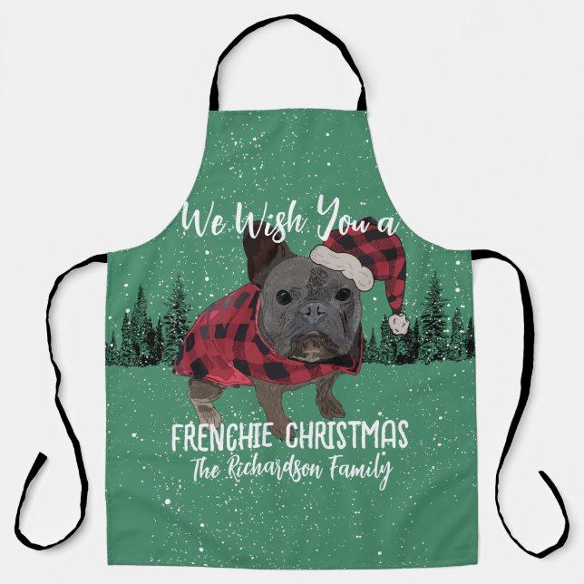 French Bulldog Christmas Personalisiert Dog French Schürze (Vorderseite)