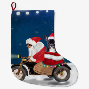 French Bulldog Christmas Santa Claus Großer Weihnachtsstrumpf