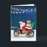 French Bulldog Christmas Santa Claus Karte<br><div class="desc">Ein Weihnachtsmann,  der mit dem Fahrrad Weihnachtsbaum und den französischen Bulldog als Geschenk liefert,  ist ein ideales Weihnachtsgeschenk für jemanden,  der diesen Hund züchtet.</div>