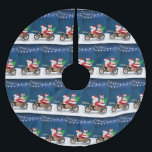 French Bulldog Christmas Santa Claus Polyester Weihnachtsbaumdecke<br><div class="desc">Ein Weihnachtsmann,  der mit dem Fahrrad Weihnachtsbaum und den französischen Bulldog als Geschenk liefert,  ist ein ideales Weihnachtsgeschenk für jemanden,  der diesen Hund züchtet.</div>