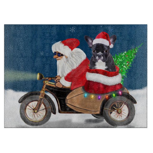 French Bulldog Christmas Santa Claus Schneidebrett (Vorderseite)