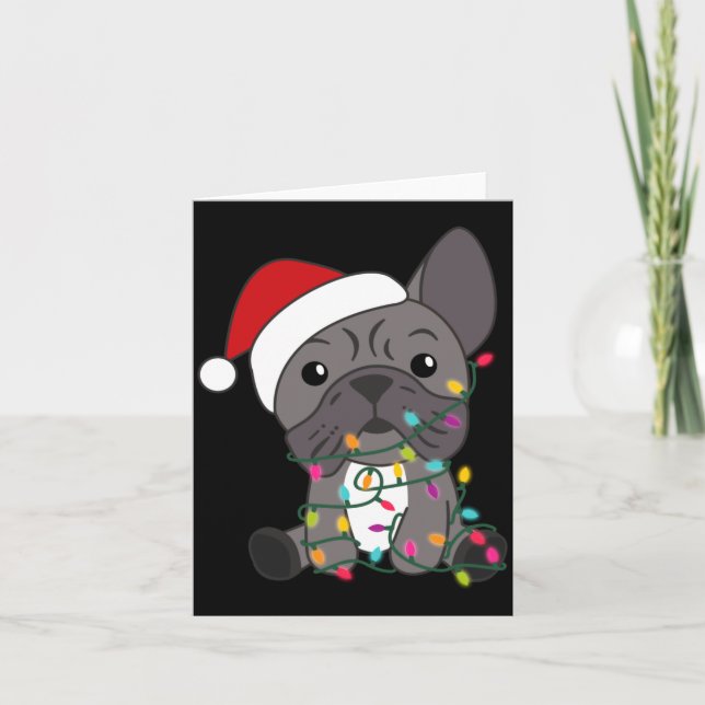 French Bulldog Christmas Snow Winter Animals  Karte (Vorderseite)