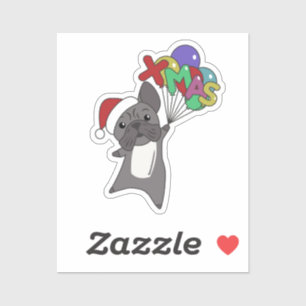 French Bulldog Christmas Snow Winter Animals Stick Aufkleber