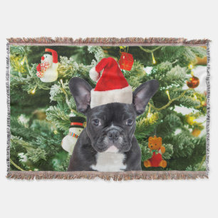 French Bulldog Christmas Tree Ornaments Snowman Decke