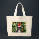 French Bulldog Christmas Tree Ornaments Snowman Jumbo Stoffbeutel<br><div class="desc">Niedlicher französischer Bulldogge mit Weihnachtsbaumschmuck Snow Man im Hintergrund.</div>