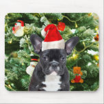 French Bulldog Christmas Tree Ornaments Snowman Mousepad<br><div class="desc">Französischer Bulldog Weihnachtsbaum Ornamente Snowman Mousepad.</div>