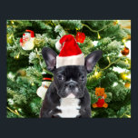 French Bulldog Christmas Tree Ornaments Snowman Poster<br><div class="desc">Französischer Bulldog Weihnachtsbaum Ornamente Snowman Poster. Niedlicher französischer Bulldog mit Weihnachtsbaumschmuck Snow Man im Hintergrund Foto Poster.</div>