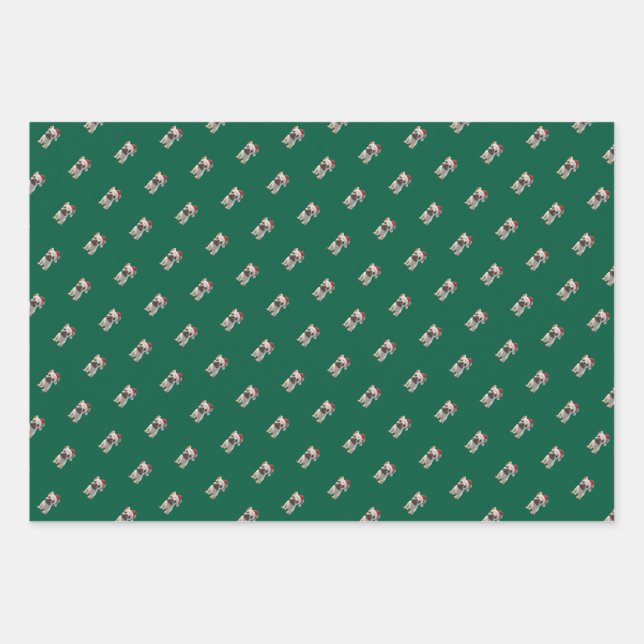French Bulldog Christmas Wrapping Paper Geschenkpapier Set (Vorderseite)