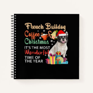French Bulldog Coffee Christmas It's Wonderful Notizbuch