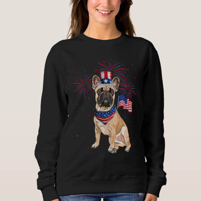 French Bulldog Costume American Flag 4th Of July F Sweatshirt (Vorderseite)